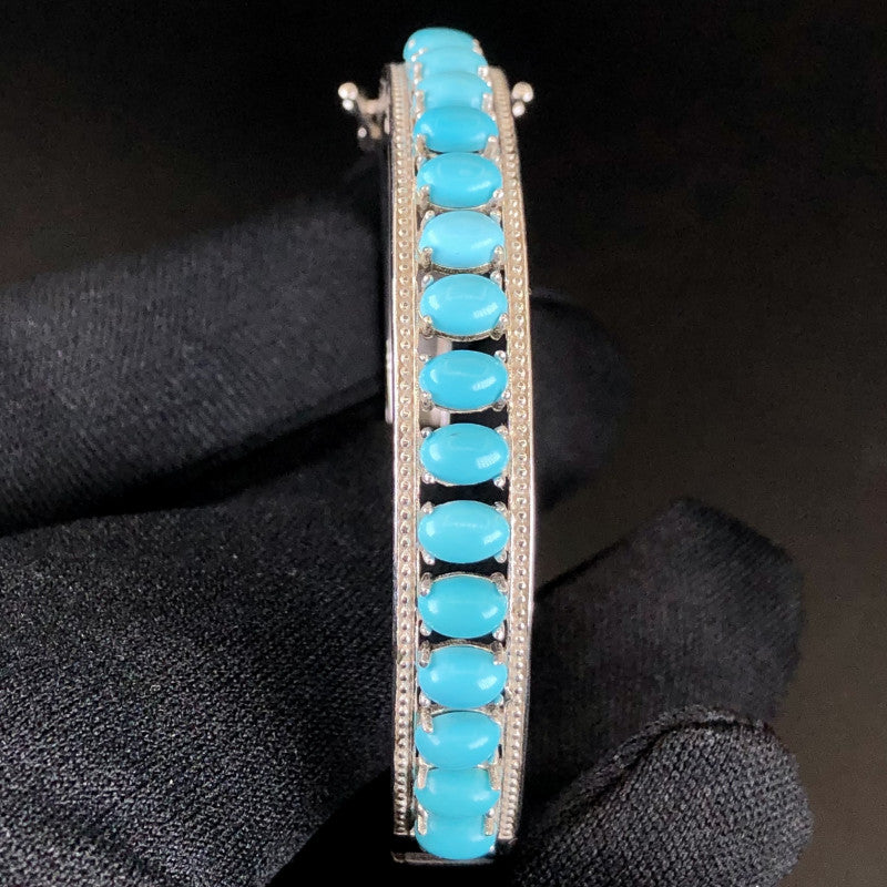 102.5 carats Beautiful Natural Turquoise fine quality In 925 silver Bracelet Price not adjusted