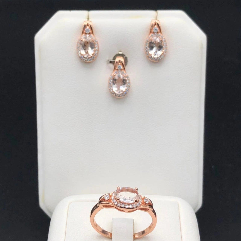 27.70 Carats Natural Morganite Ladies Set Sterling Silver 925