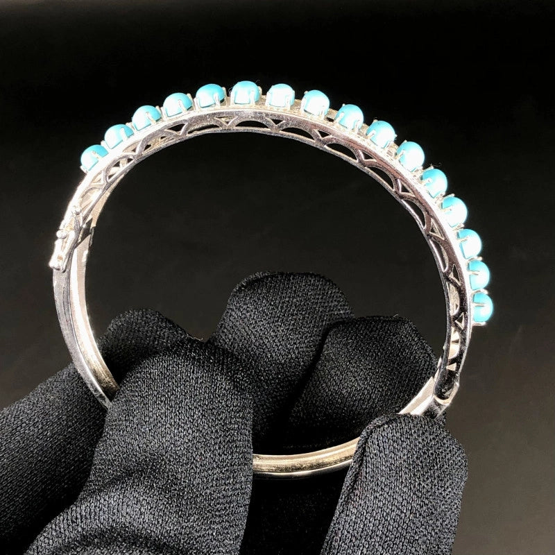 102.5 carats Beautiful Natural Turquoise fine quality In 925 silver Bracelet Price not adjusted