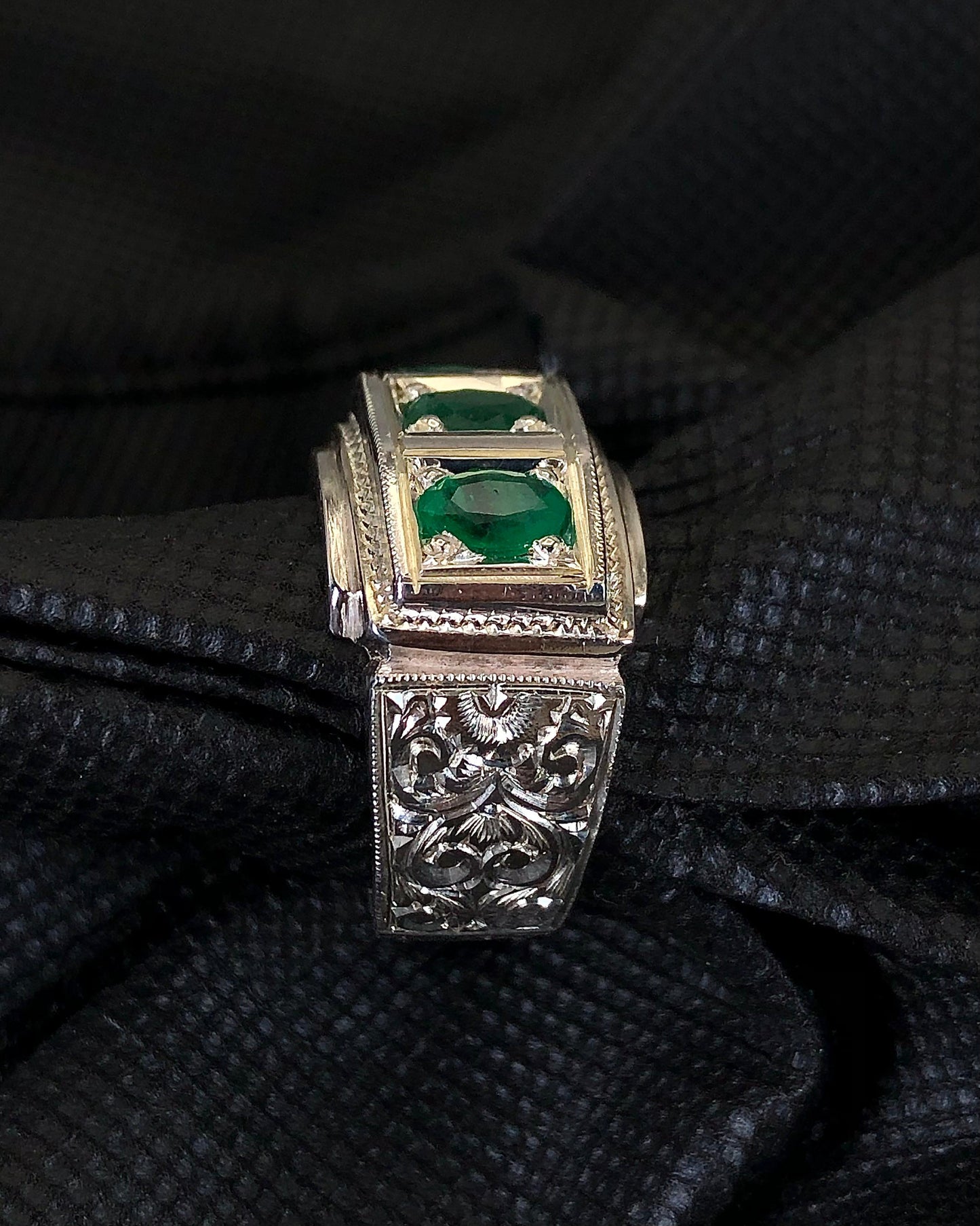 73.80 Carats Hand Made Natural Beautiful Panjshir Emerald Ring for Men