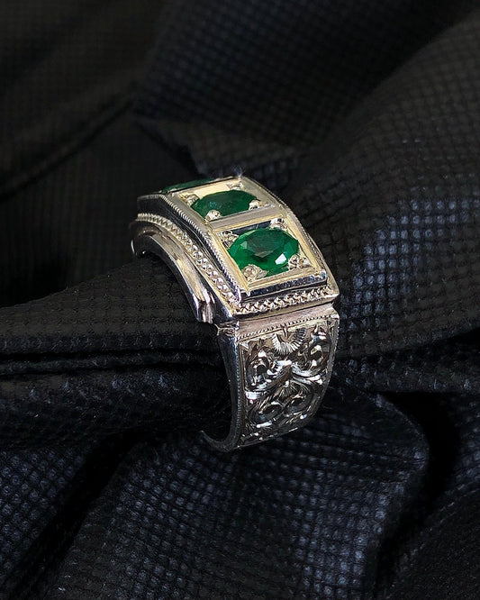 73.80 Carats Hand Made Natural Beautiful Panjshir Emerald Ring for Men