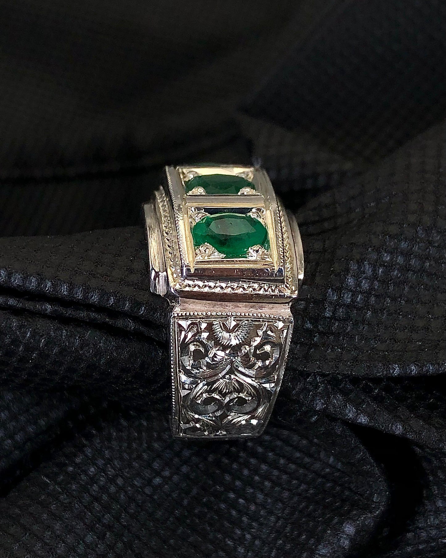 73.80 Carats Hand Made Natural Beautiful Panjshir Emerald Ring for Men