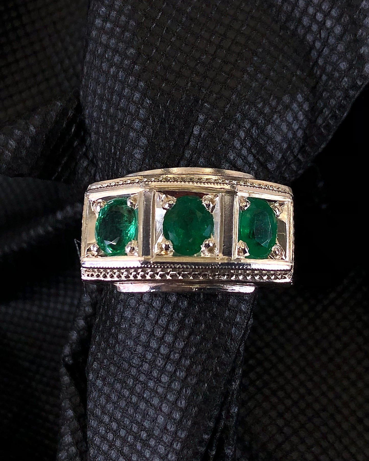 73.80 Carats Hand Made Natural Beautiful Panjshir Emerald Ring for Men