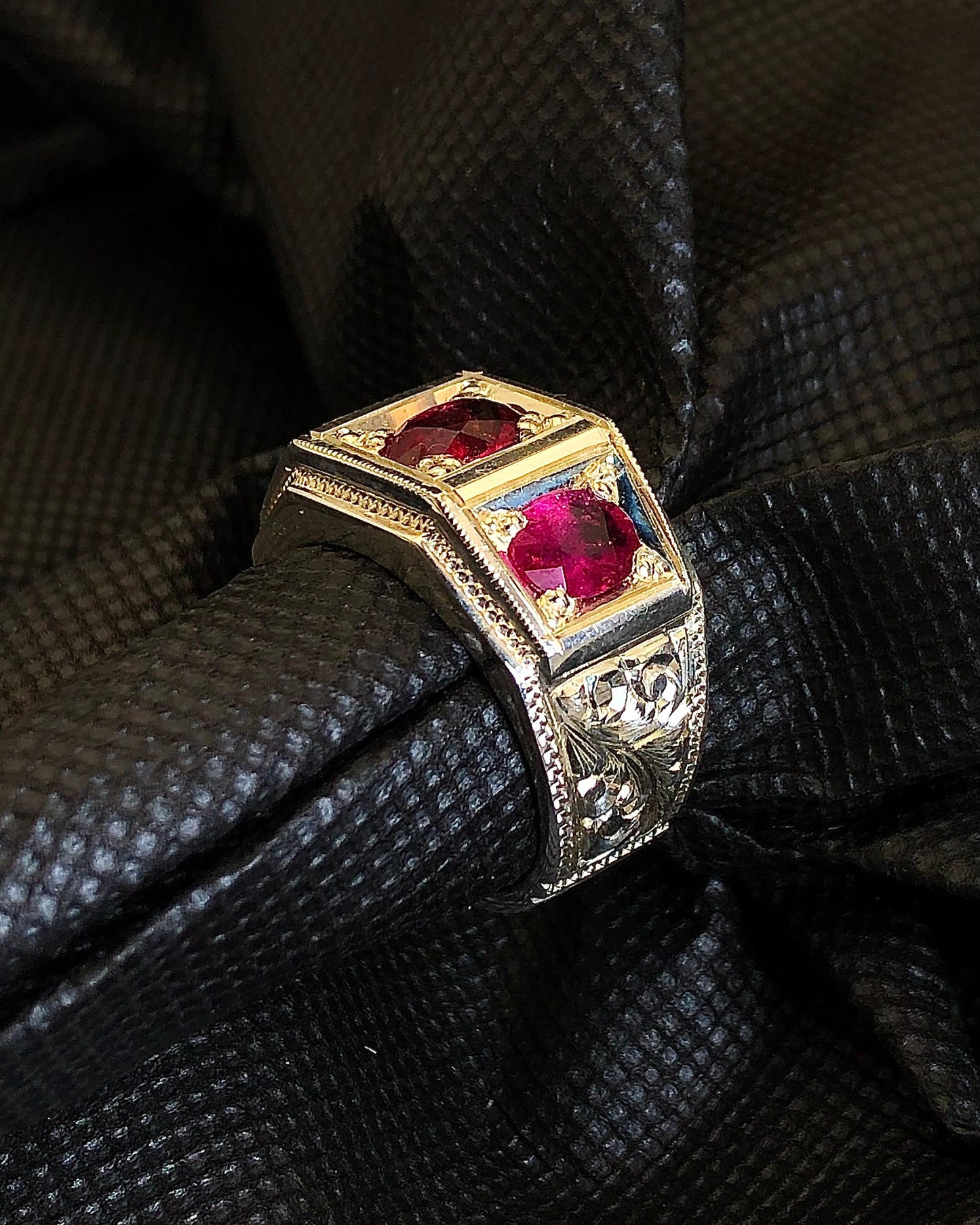 76.16 carats Hand Made Rubellite Tourmaline Ring for Men