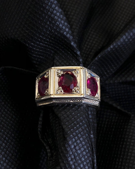 76.16 carats Hand Made Rubellite Tourmaline Ring for Men