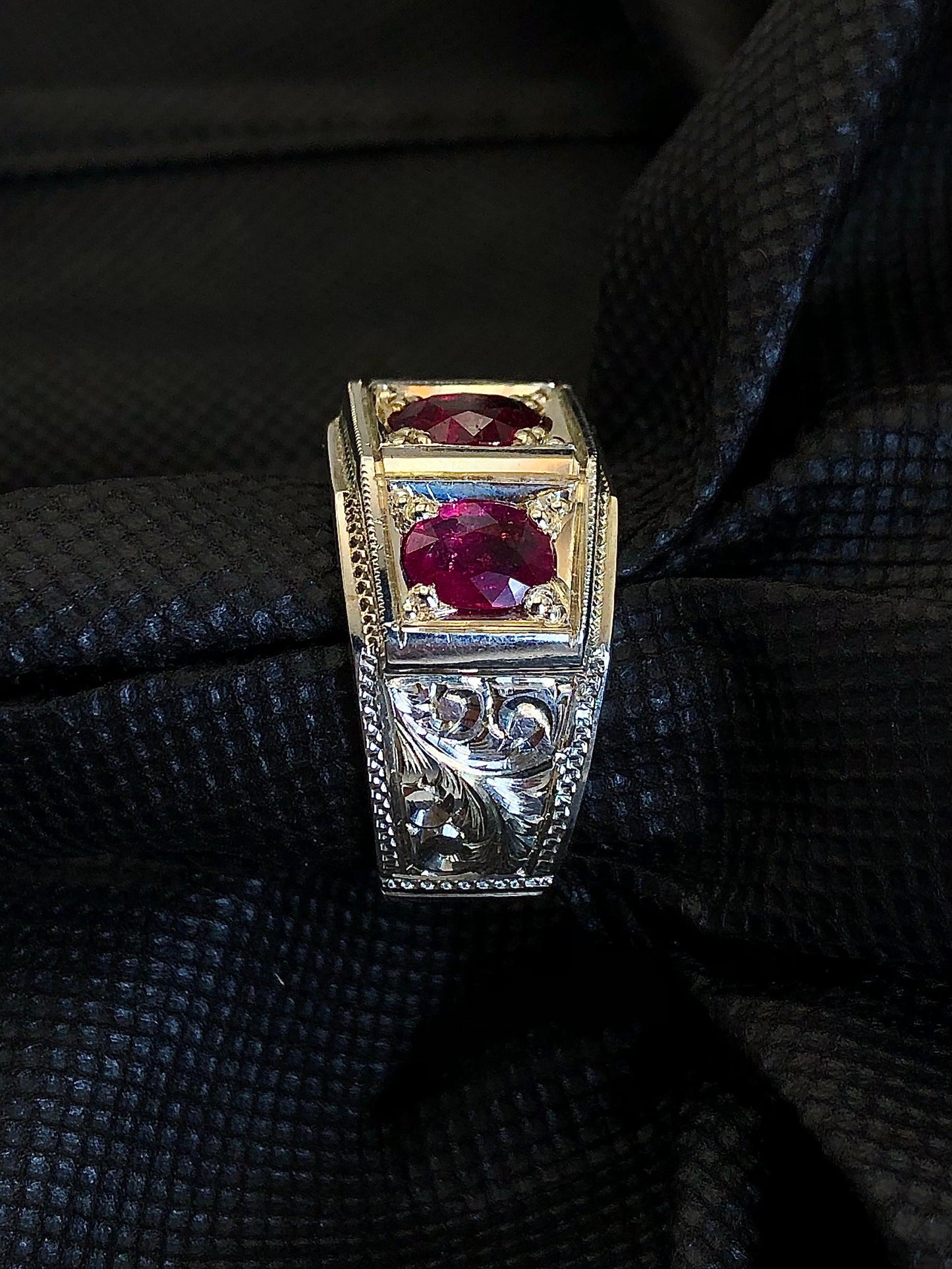 76.16 carats Hand Made Rubellite Tourmaline Ring for Men