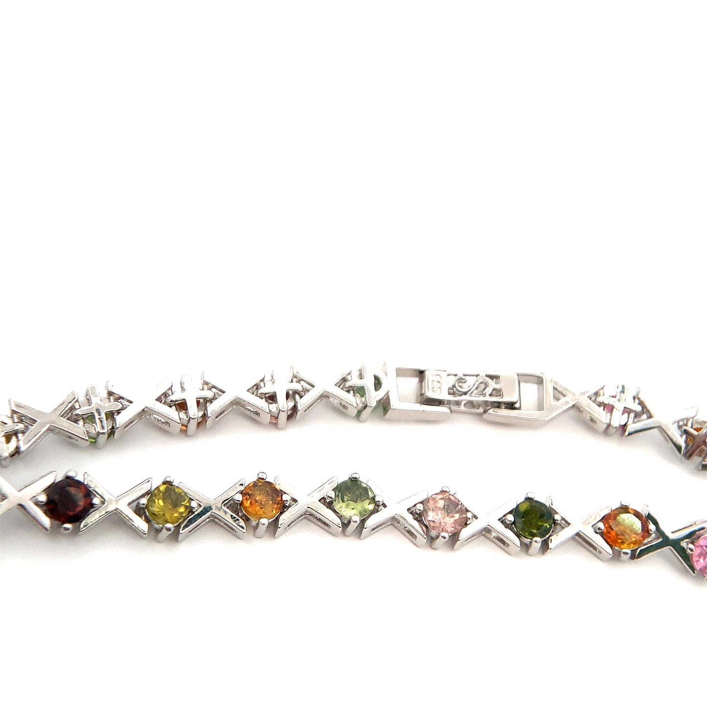 55.75 Carats Natural Mix Stone fine quality In 925 silver Bracelet