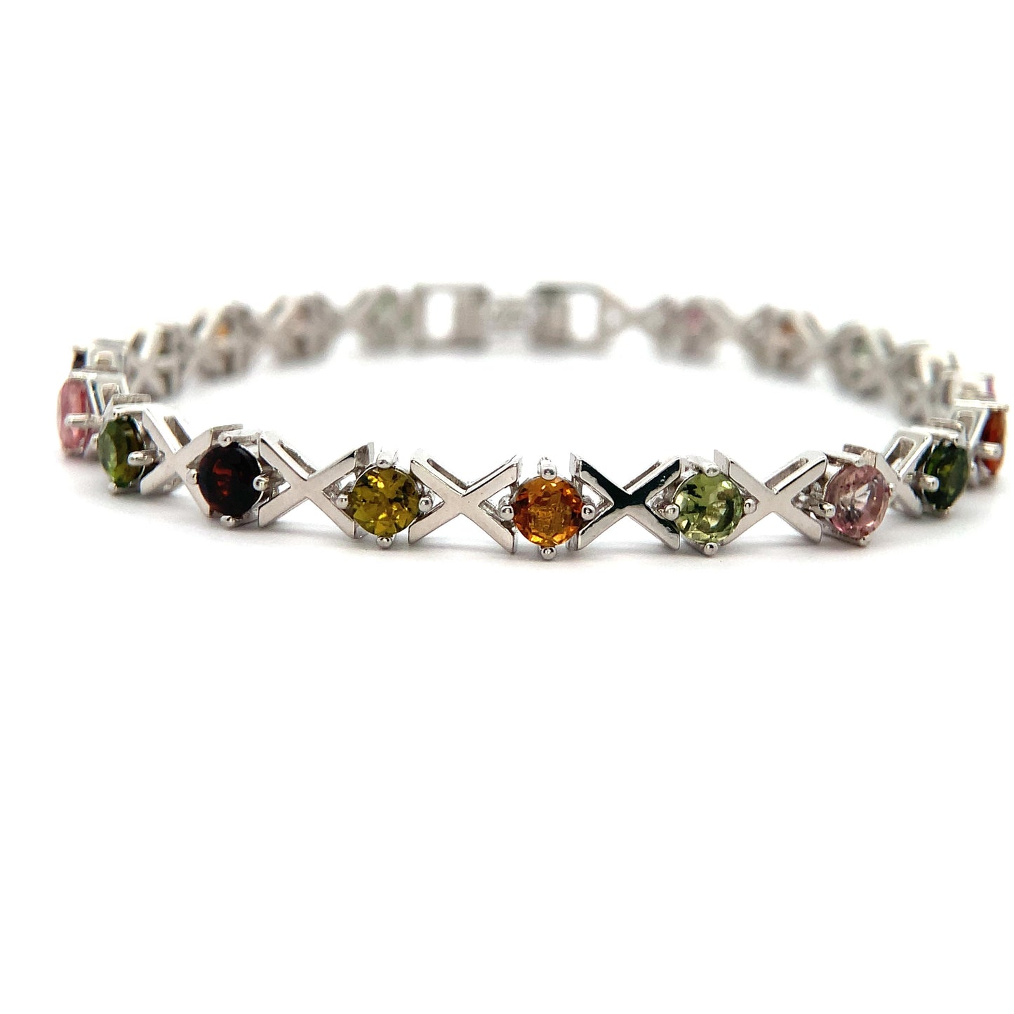 55.75 Carats Natural Mix Stone fine quality In 925 silver Bracelet