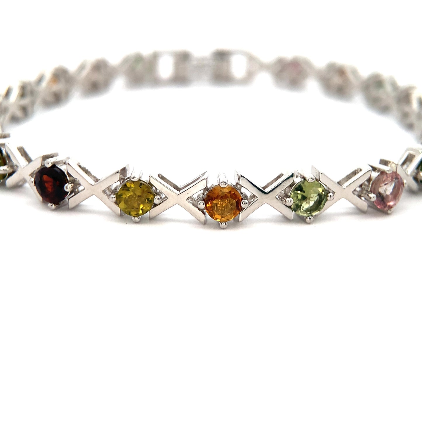 55.75 Carats Natural Mix Stone fine quality In 925 silver Bracelet