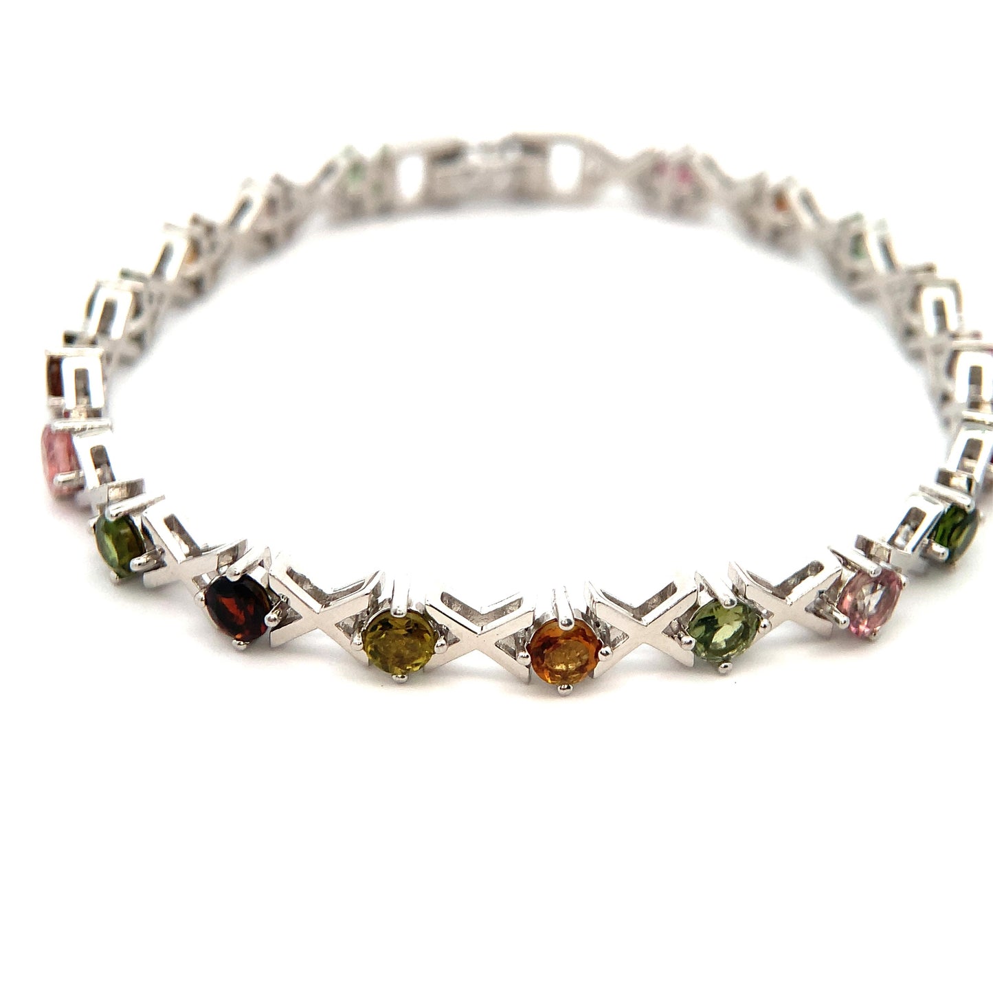 55.75 Carats Natural Mix Stone fine quality In 925 silver Bracelet