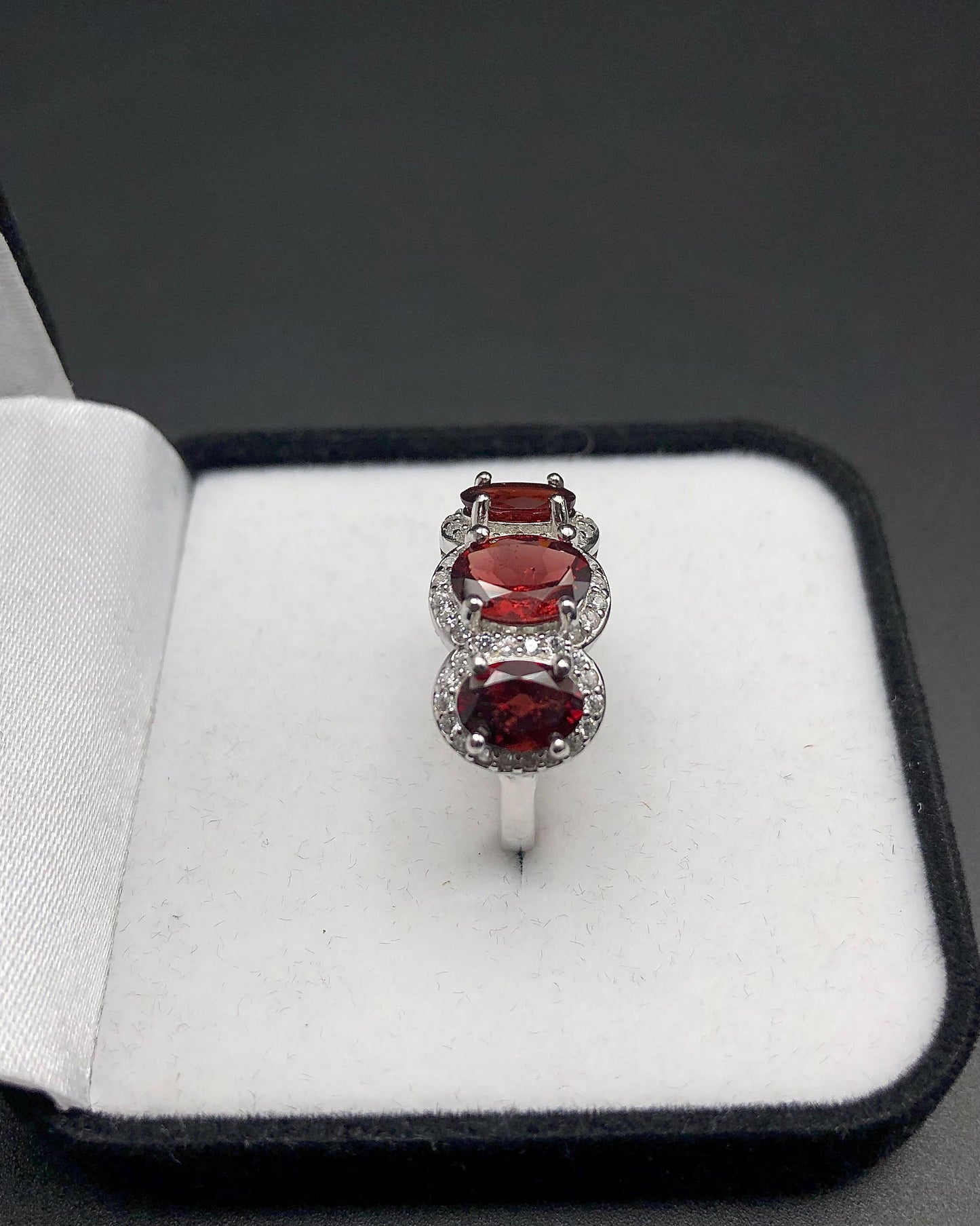 19.52 Carats Natural Garnet Ring Sterling Silver 925 For Women