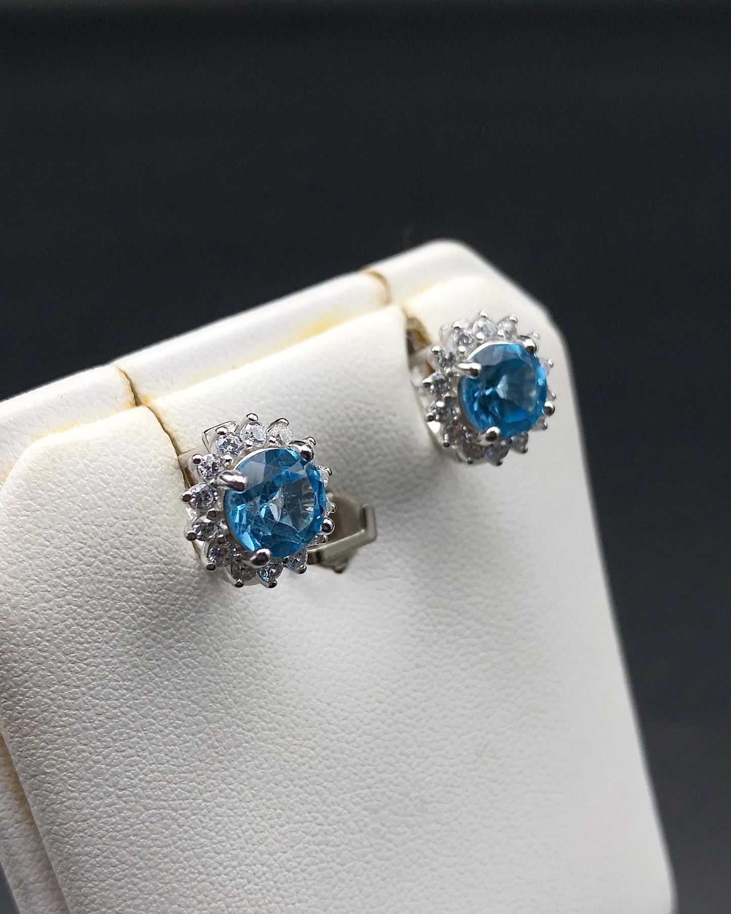 23.45 Carats Natural Topaz Earrings in 925 Silver for Women