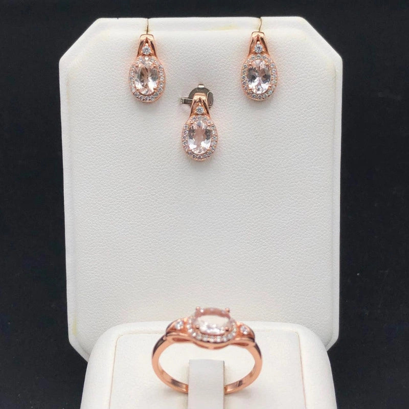 27.70 Carats Natural Morganite Ladies Set Sterling Silver 925